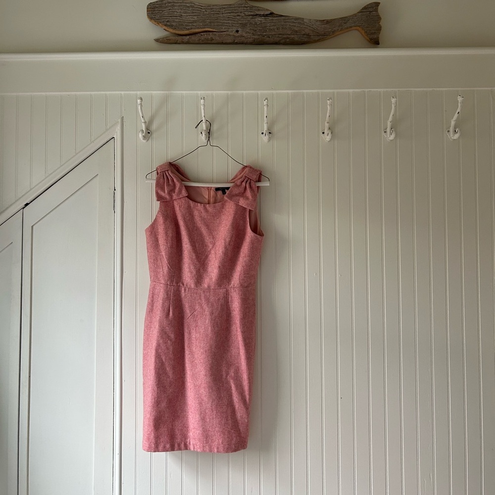 Monteau Ladies Pink Lined Dress with Bow Shoulders in Medium